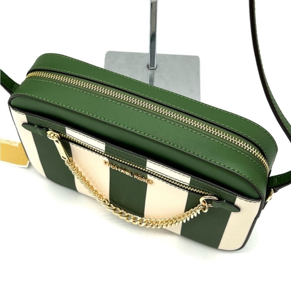 Michael Kors Large EW Zip Chain Xbody Crossbody Bag Fern Green Multi - Picture 7 of 11